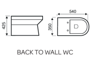 Kartell UK Style Close Coupled Back to Wall Toilet Pan with Soft Close Seat