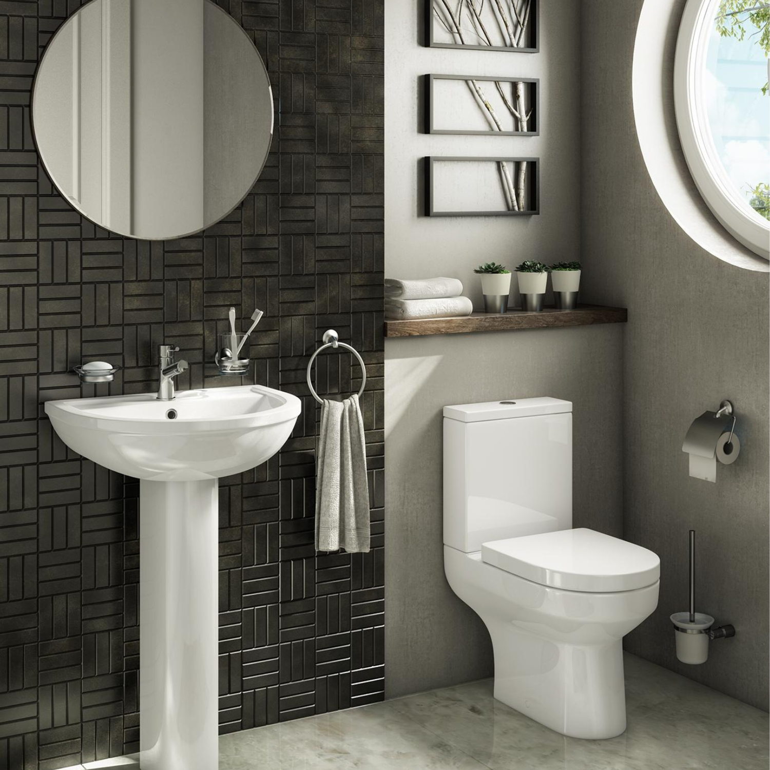 Kartell UK Bijoux Bathroom Suite with L Shaped Shower Bath