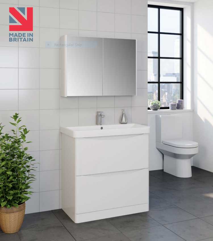 Kartell UK Arc White Gloss Shower Bath Suites With Vanity Unit and Sprit Duo Bath