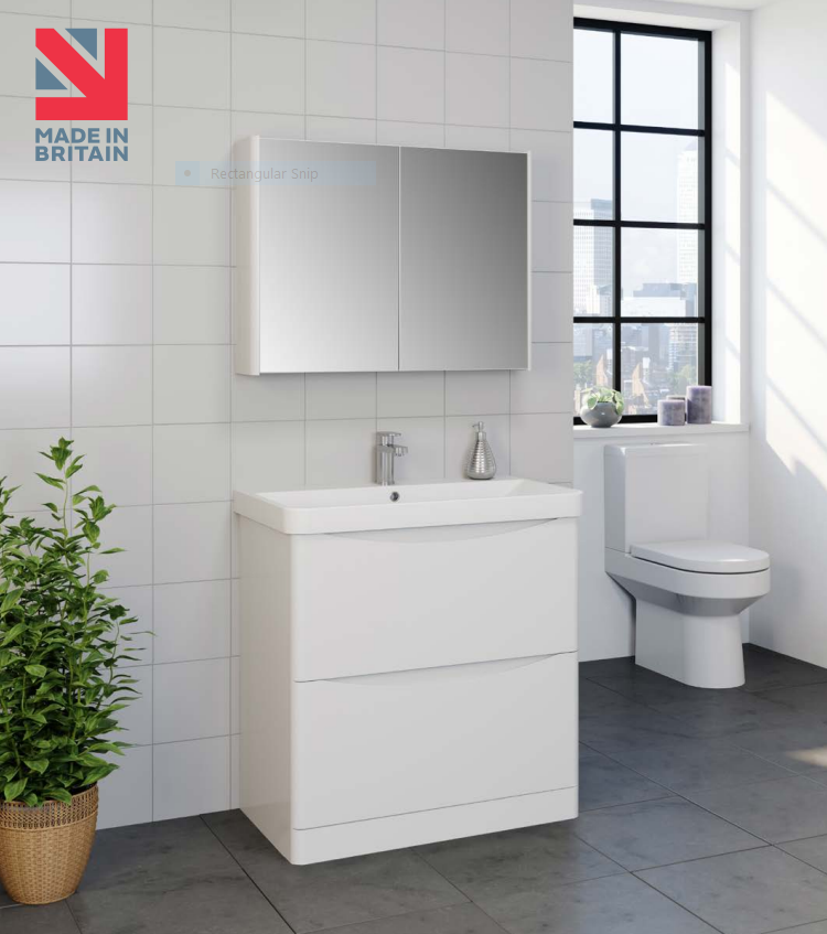Kartell UK Arc White Gloss Shower Enclosure Suites with Vanity - KV6 Bi-Fold Door