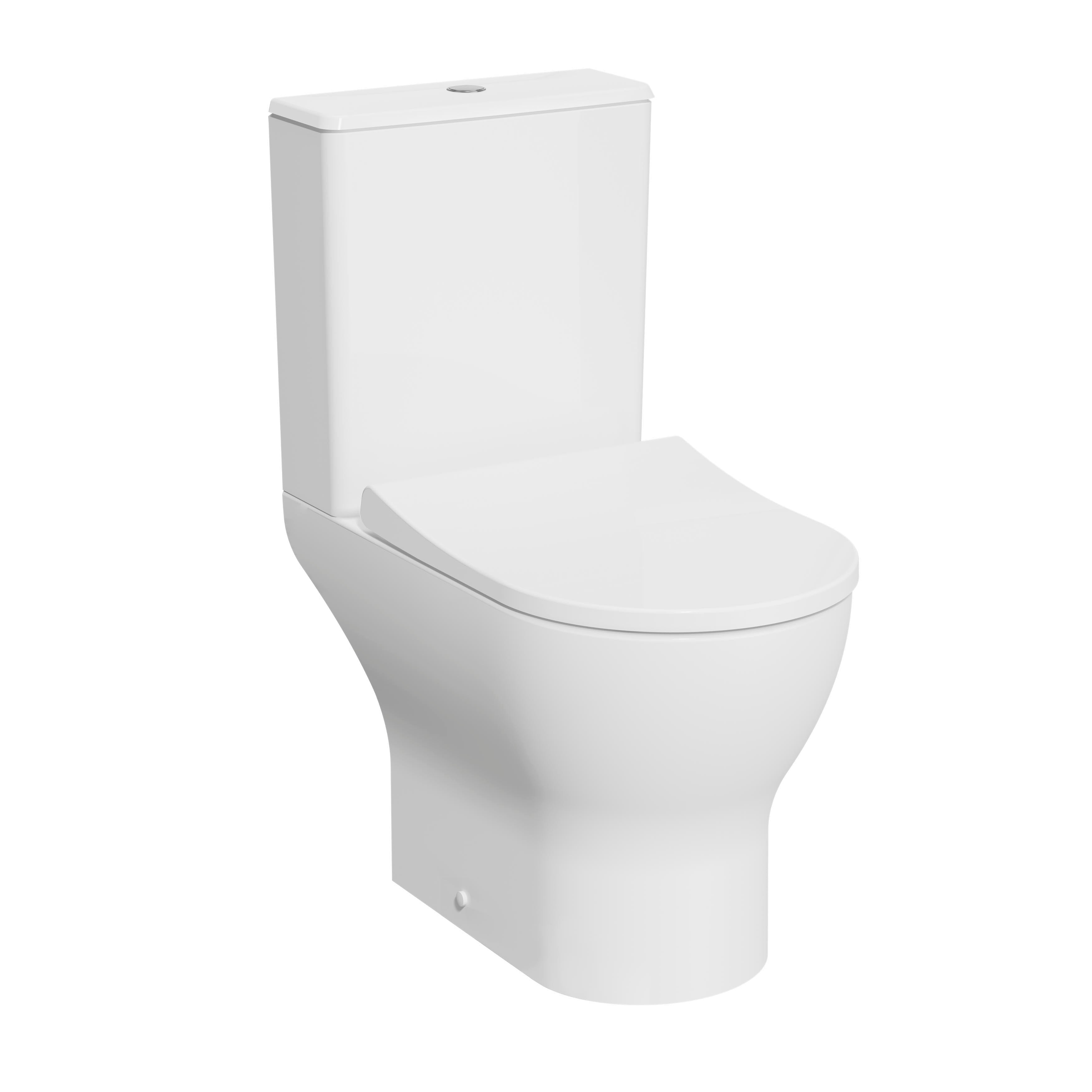 Kartell UK Eklipse Round Open Back Rimless C/C Pan with C/C Cistern and Soft Close Seat