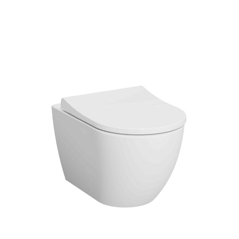 Kartell UK Eklipse Round Wall Hung Rimless WC Pan with Soft Close Seat