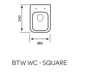 Kartell UK Eklipse Square Rimless BTW WC Pan with Soft Close Seat