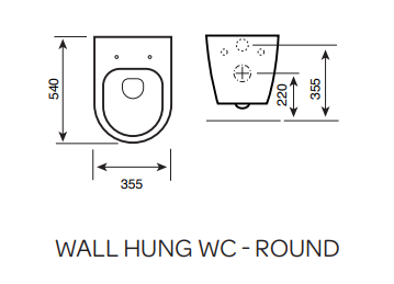 Kartell UK Eklipse Round Wall Hung Rimless WC Pan with Soft Close Seat