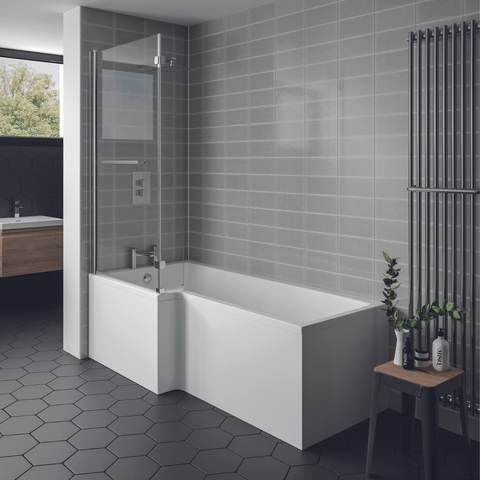 Kartell UK Bijoux Bathroom Suite with L Shaped Shower Bath