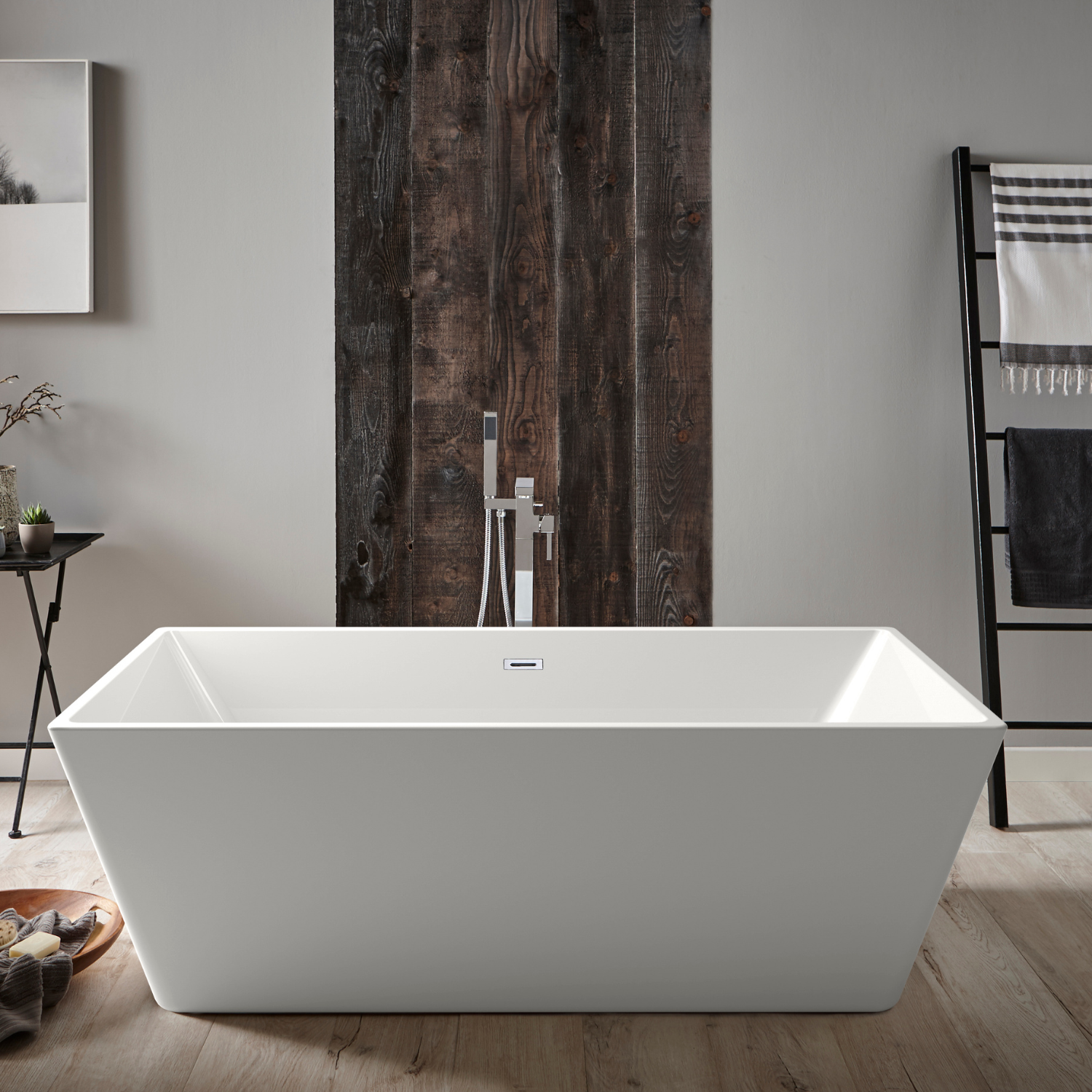 Kartell UK Genoa Square Bathroom Suite and Kruze Freestanding Bath