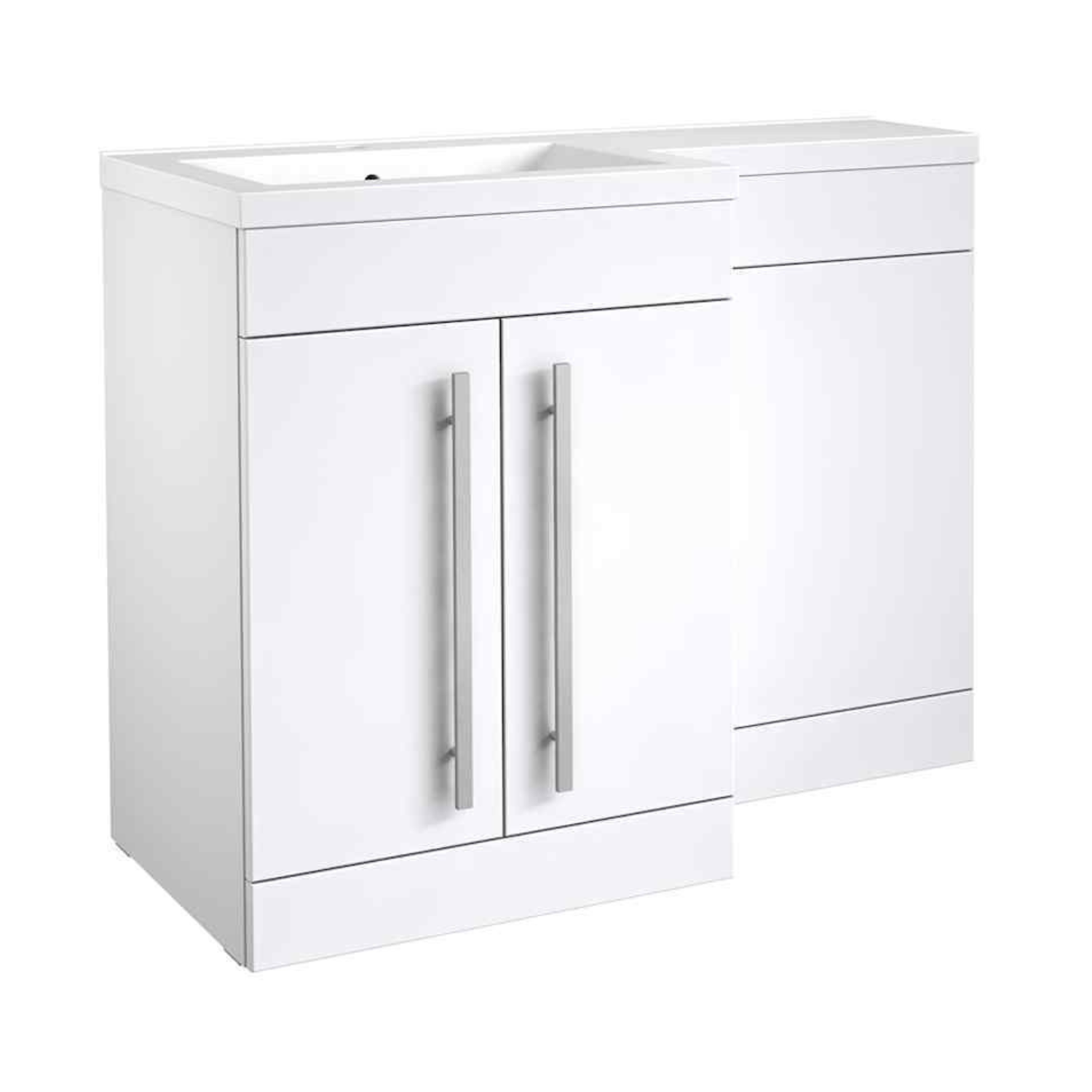 Kartell UK Matrix White Gloss Bathroom Suite with Vanity Unit and Spirit Bath