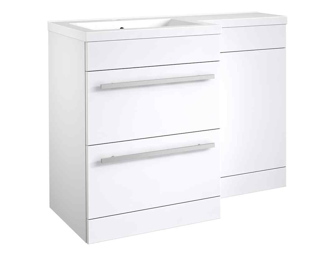 Kartell UK MatrixWhite Gloss 2-Drawer L-Shaped Furniture Pack