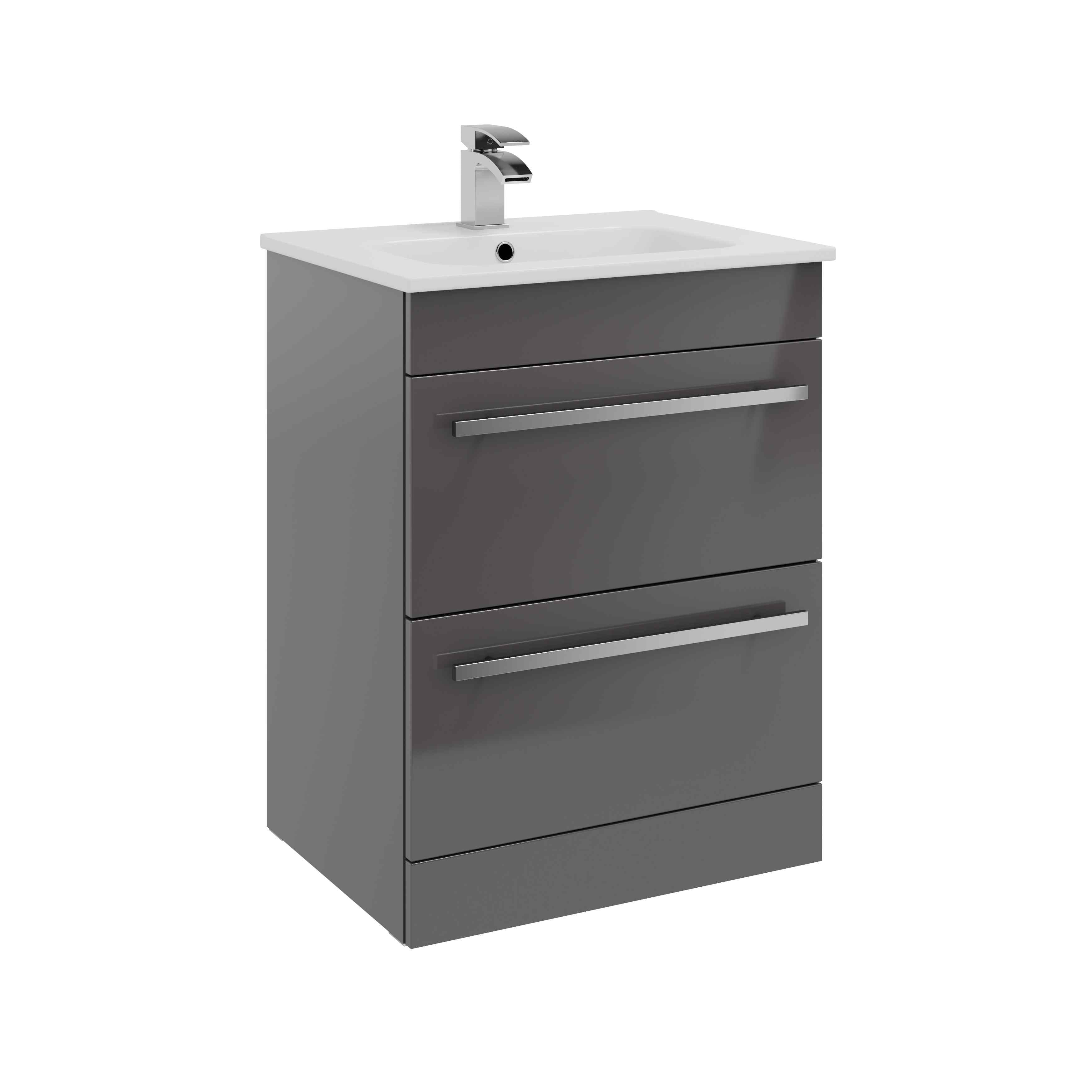 Kartell UK Purity Storm Grey Gloss Floor Standing Drawer Unit