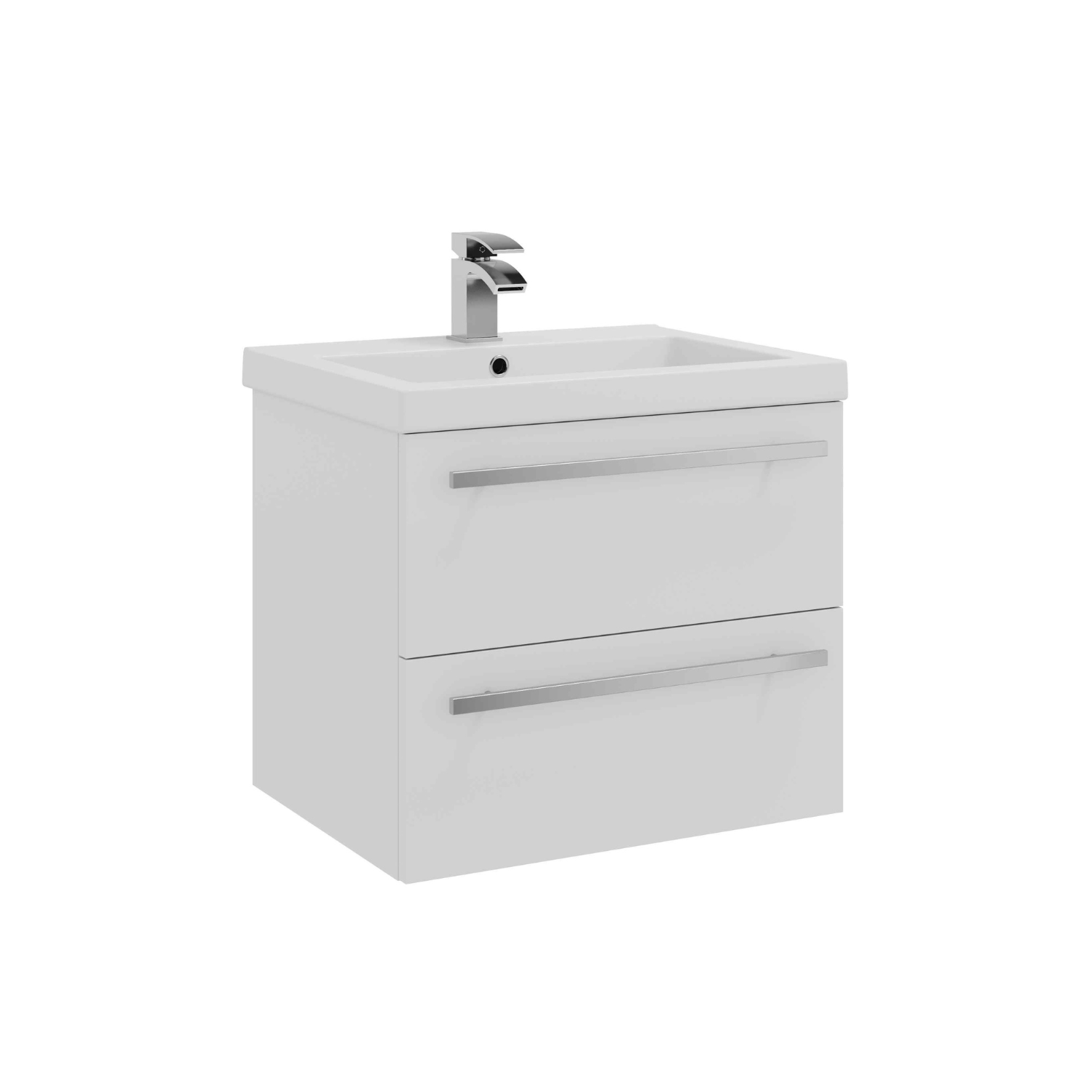 Kartell UK Purity White Gloss 2 Drawer Mid Depth Wall Mounted Basin