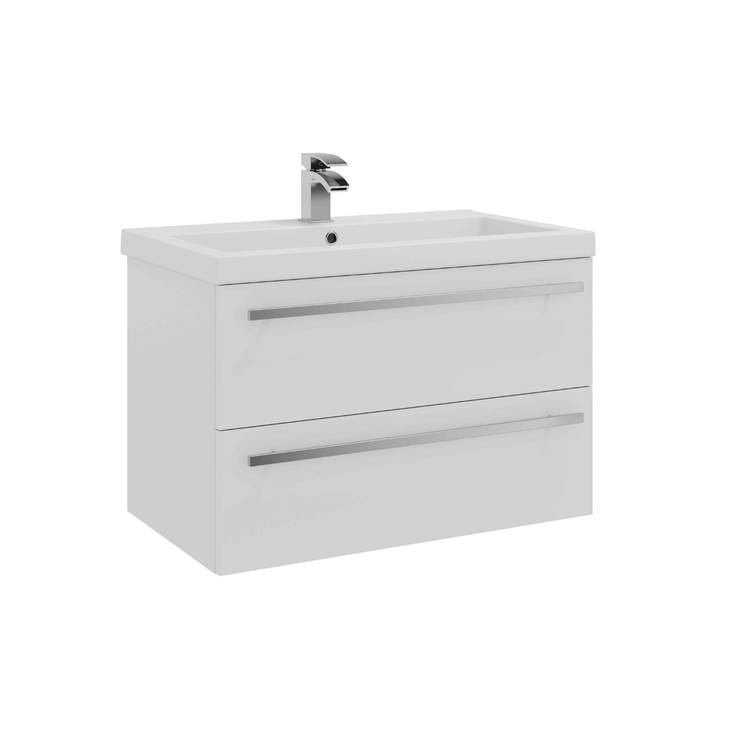 Kartell UK Purity White Gloss 2 Drawer Mid Depth Wall Mounted Basin