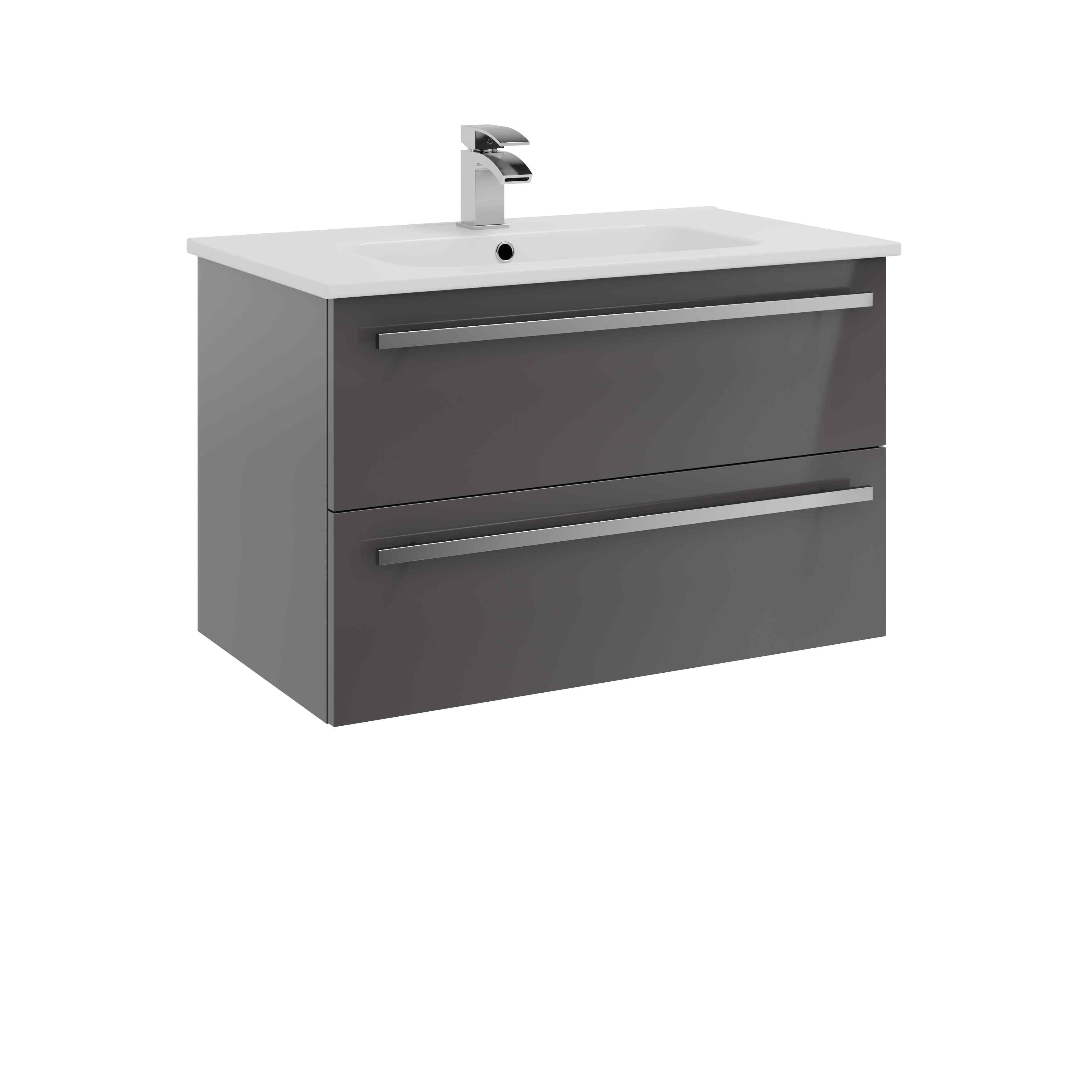 Kartell UK Purity - Storm Grey Gloss Mid Wall Mounted Basin