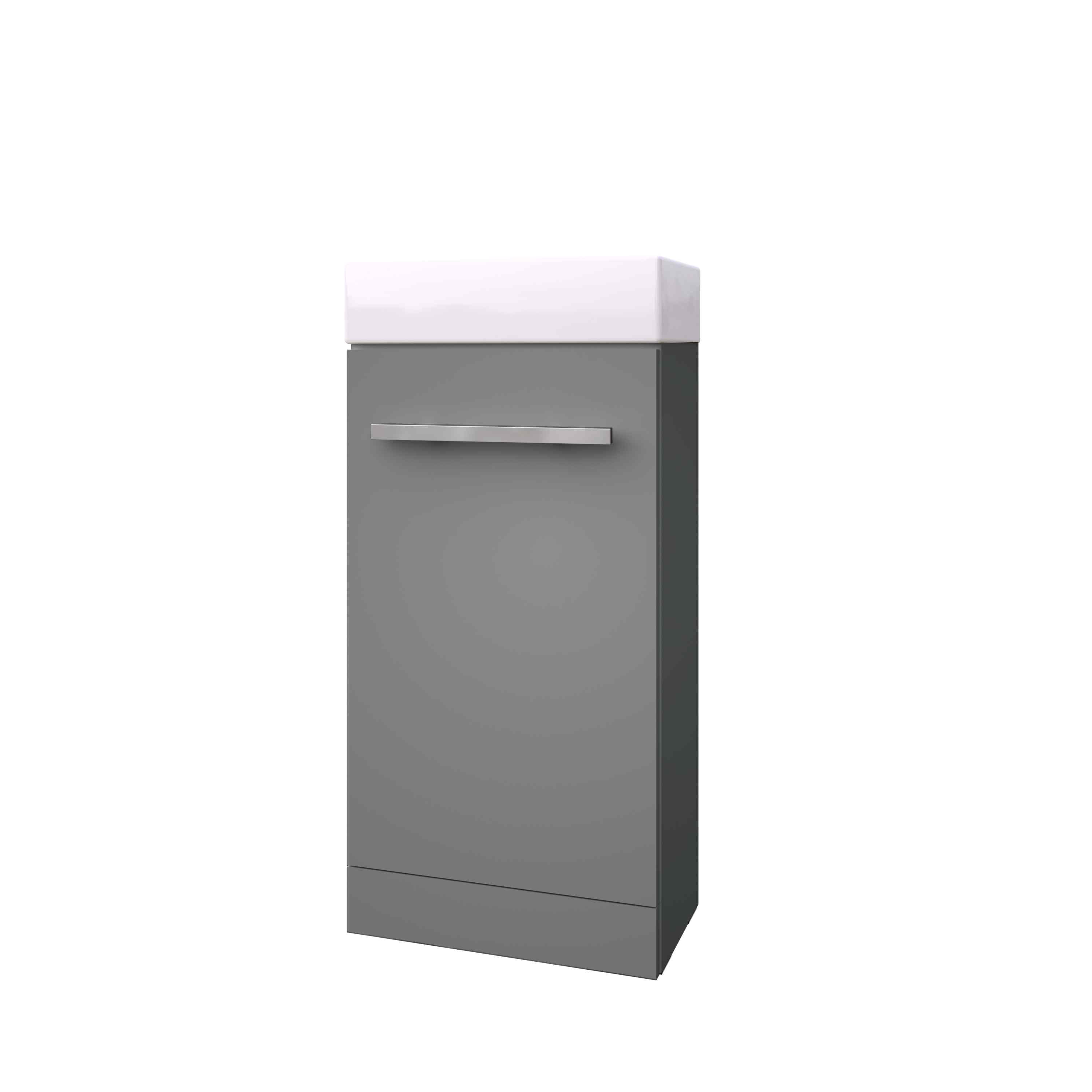 Kartell UK Purity Storm Grey Gloss Cloakroom Unit & Basin