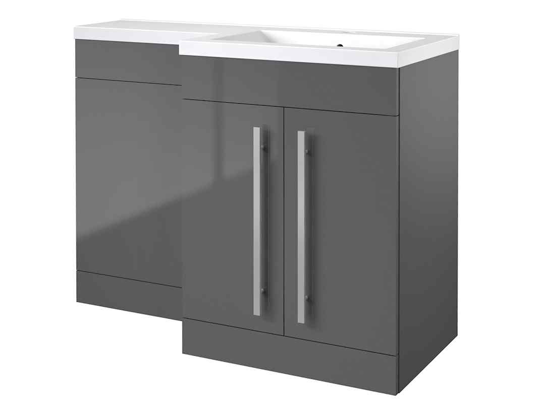 Kartell UK Matrix Storm Grey Gloss Matrix 2-Door L-Shaped Furniture Pack