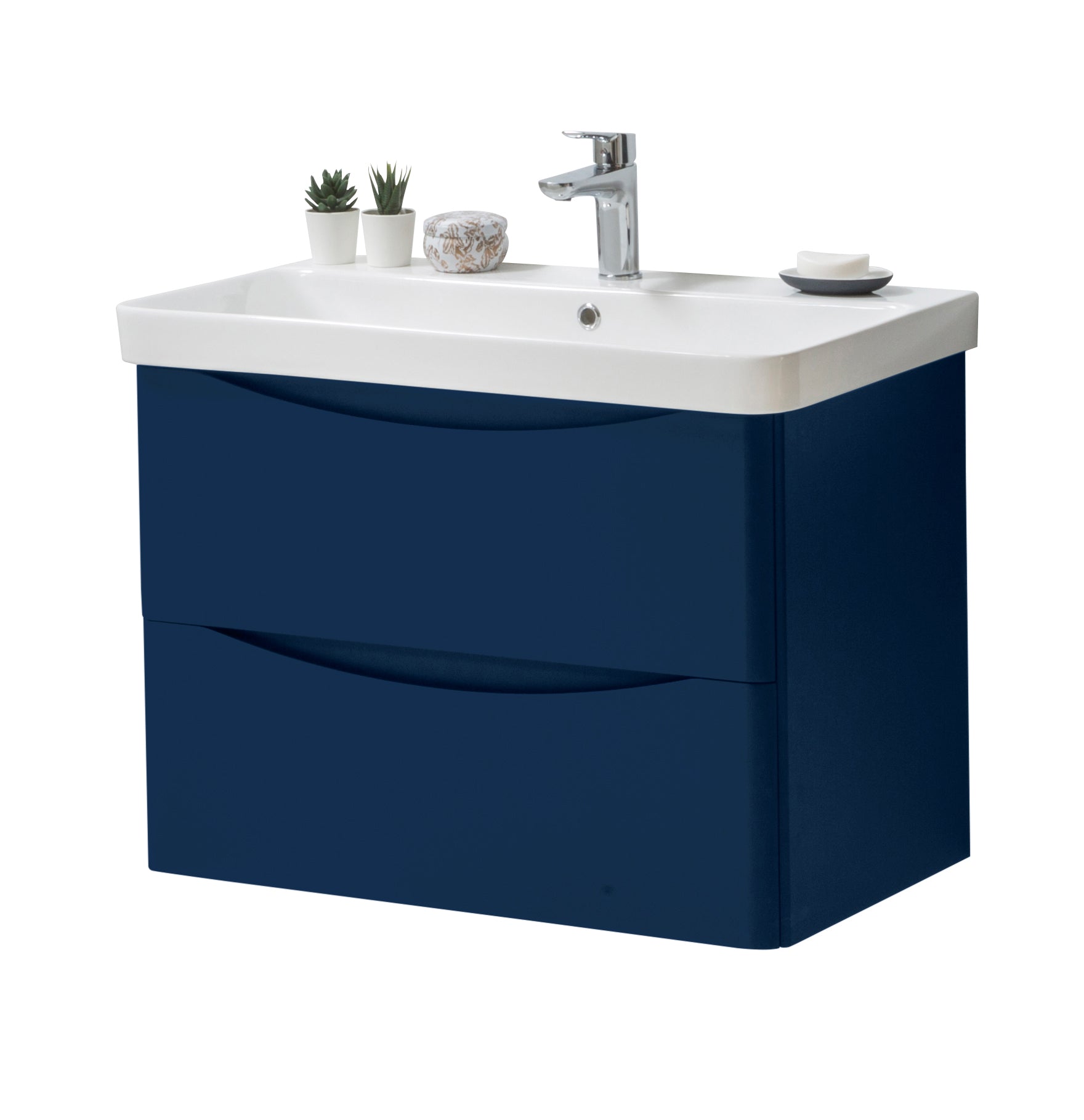 Kartell UK Cayo Blue 800mm Wall Mounted Drawer Unit with Basin