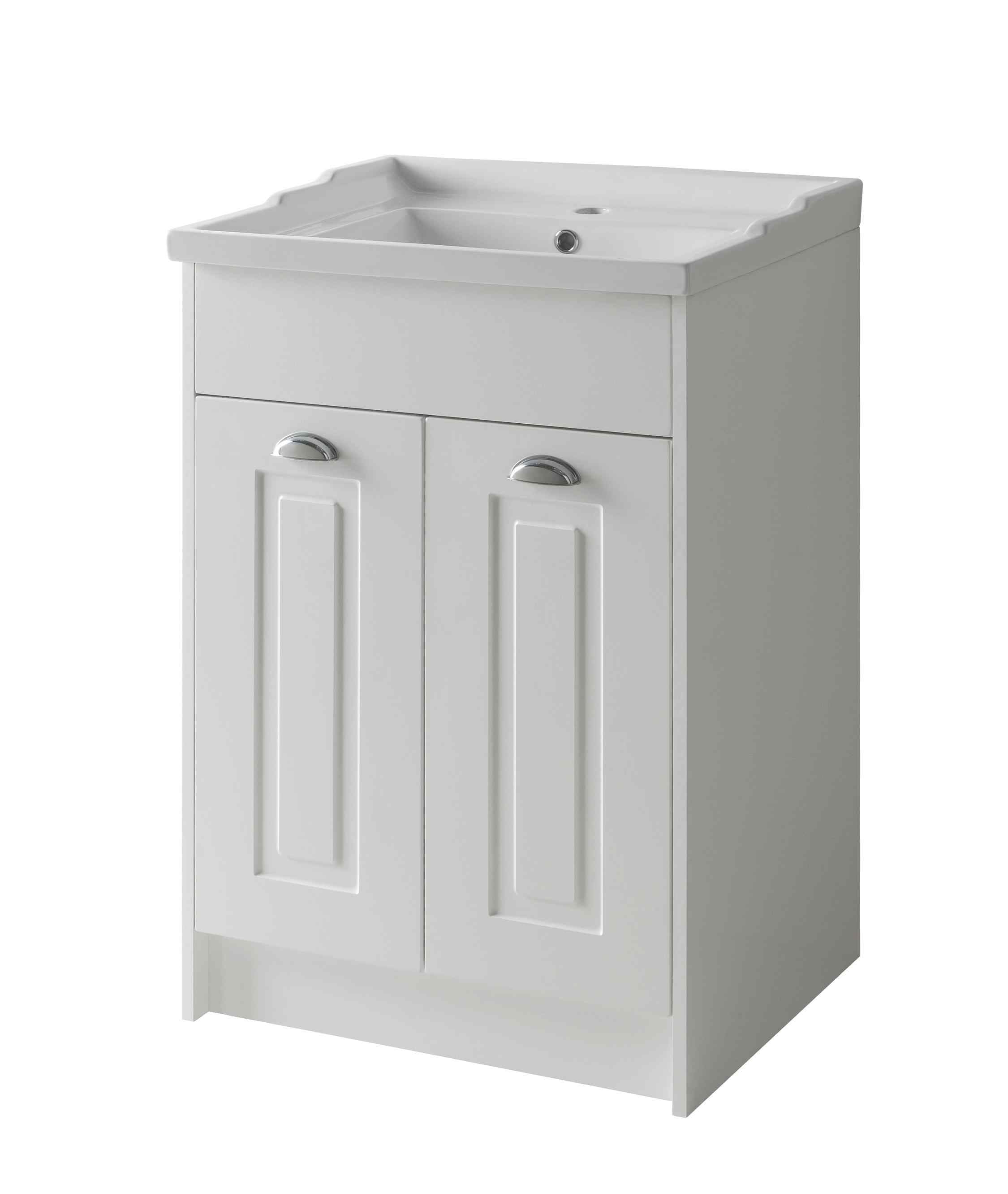 Kartell UK Astley Matt White Bathroom Suite with Vanity Unit and Ark Bath