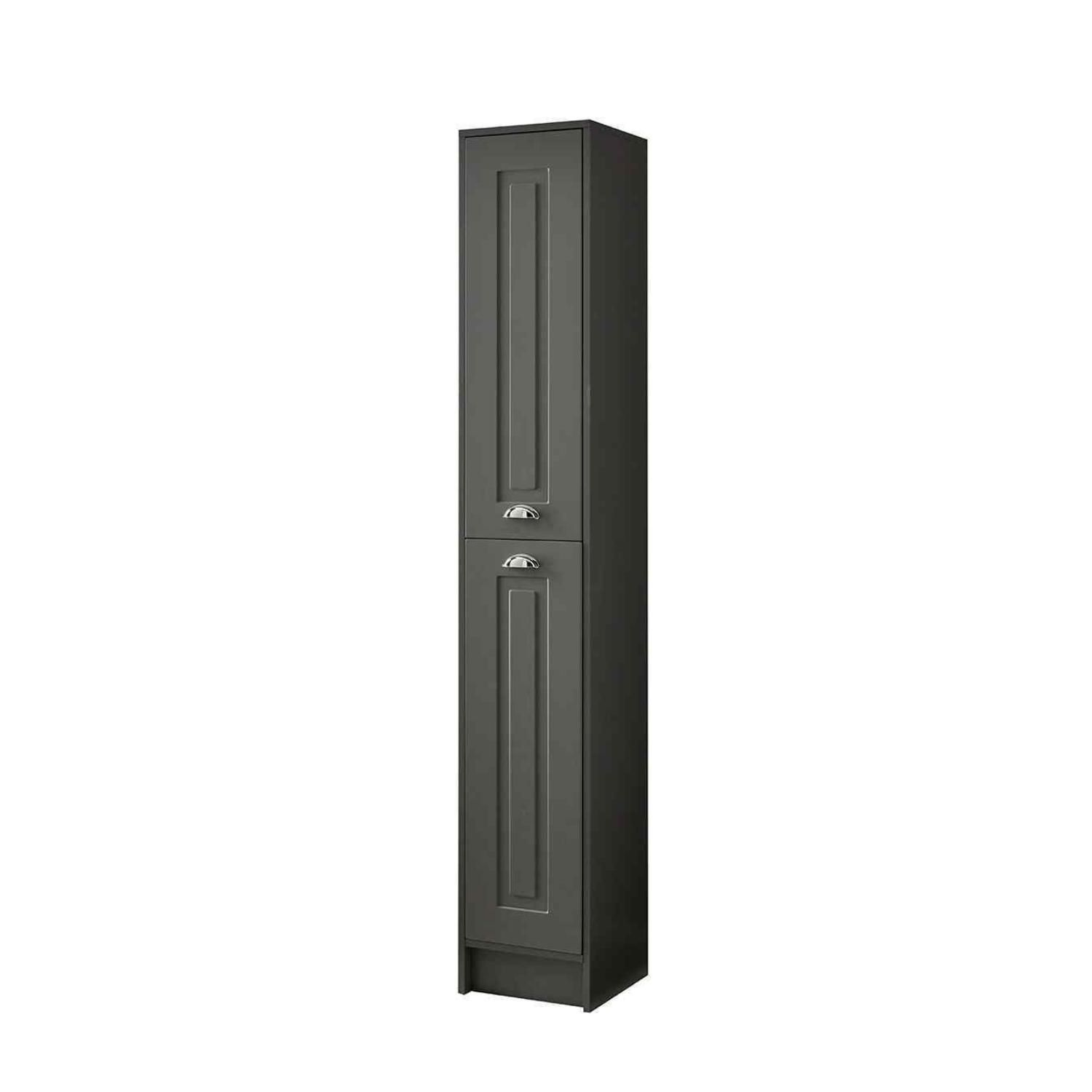 Kartell UK Astley Matt Grey Shower Enclosure Suites With Vanity Unit - KV6 Sliding Door