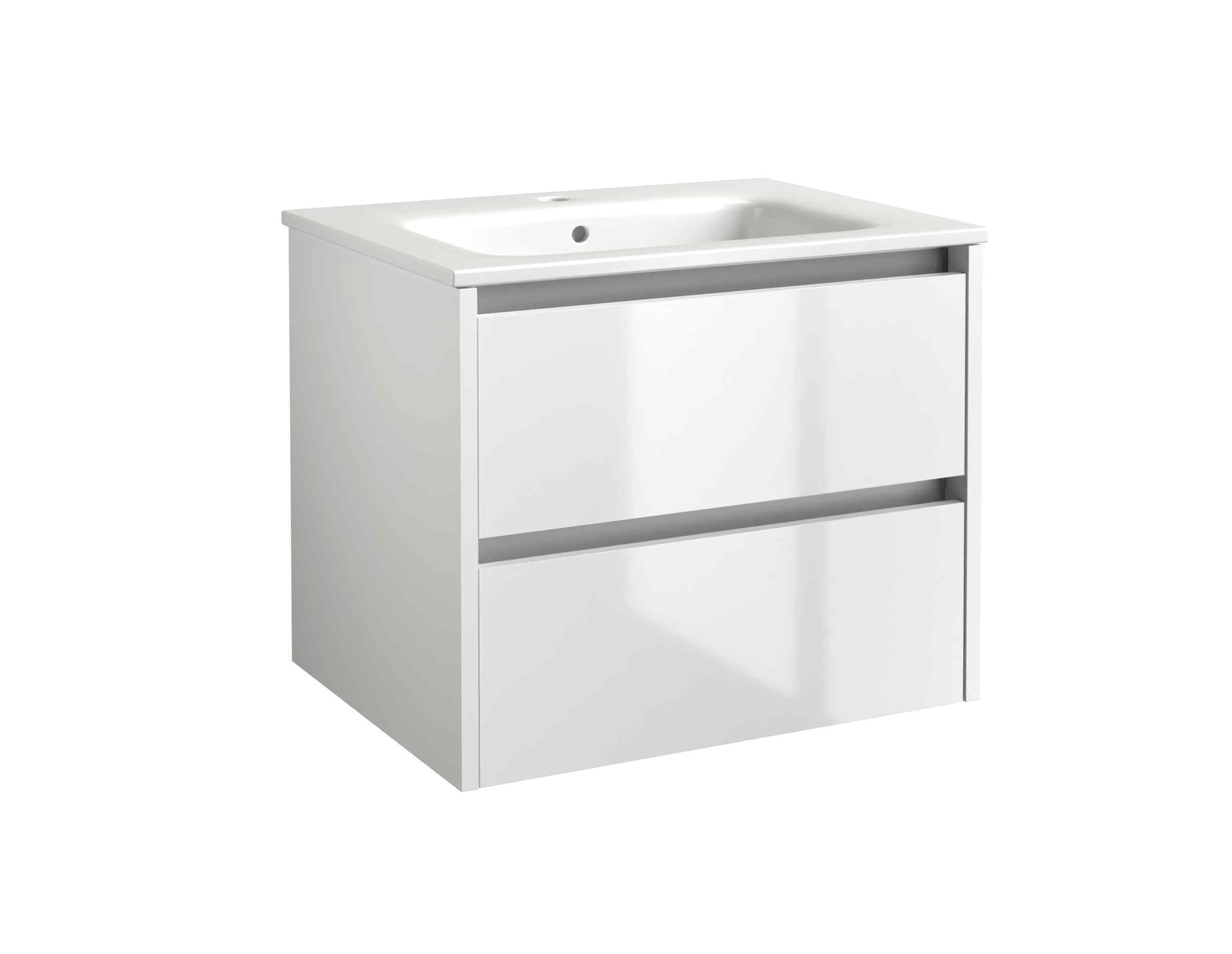 Kartell UK City White Gloss Bathroom Suite with Vanity Unit and Ark Duo Bath