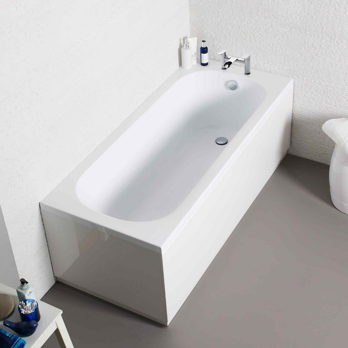 Kartell UK Astley Matt White Shower Bath Suites With Vanity Unit and G4K Bath