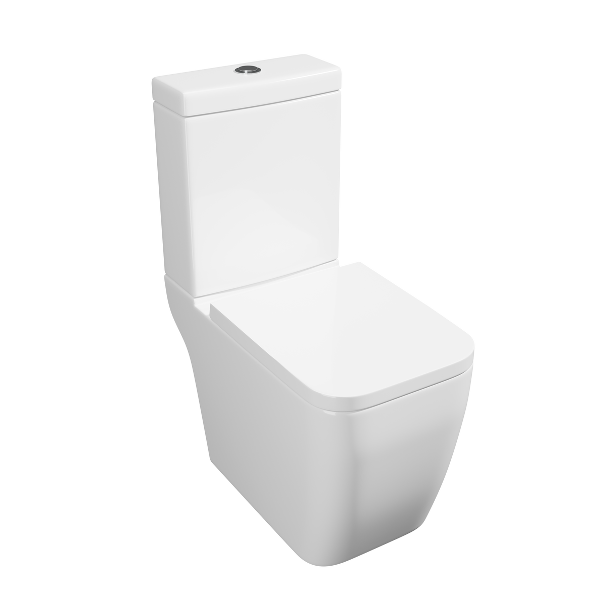Kartell UK Genoa Square Rimless C/C WC Pan, C/C Cistern, Premium Soft Close Seat