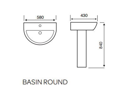 Kartell UK Genoa Round Shower Enclosure Suites without Vanity - KV6 Bi-Fold Door