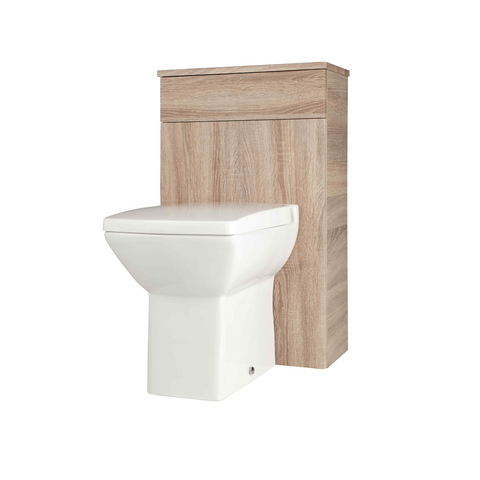 Kartell UK Kore - Sonoma Oak Shower Bath Suites With Vanity Unit and Oblique P-shaped Bath