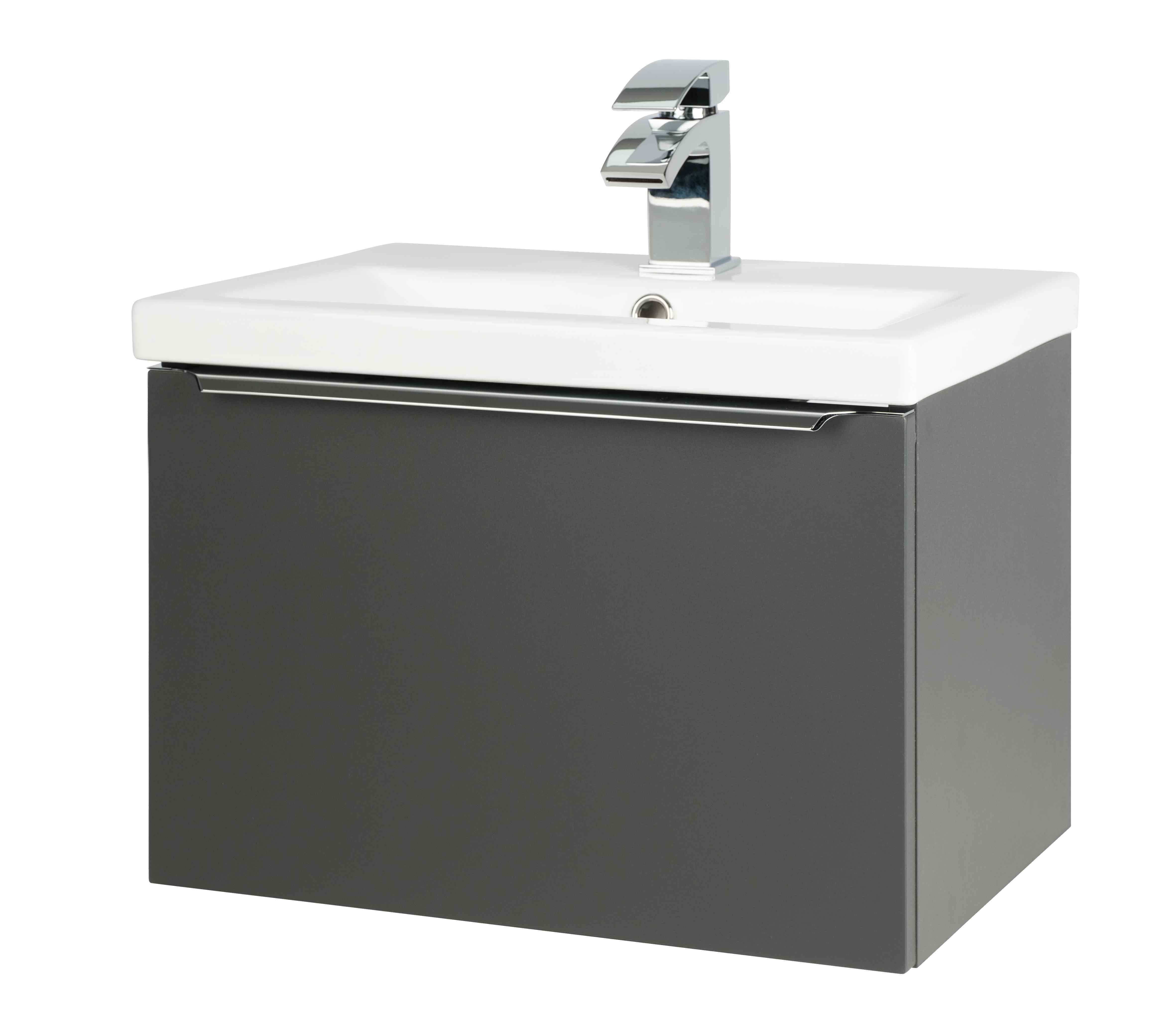 Kartell UK Kore Matt Dark Grey Toilet and Basin Suite with Vanity Unit