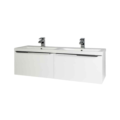 Kartell UK Kore White Gloss Bathroom Suite With Vanity Unit - Elite L Shaped Shower Bath