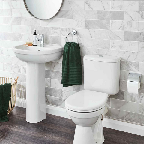 Kartell UK Milton Shower Bath Suite with Refine Bath Without Vanity Unit