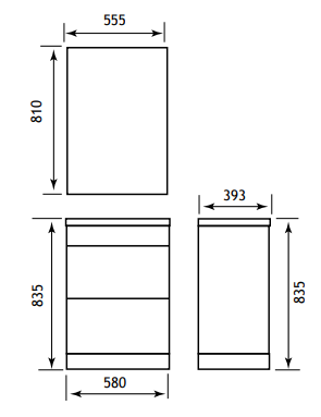 Eastbrook Oslo 58 Anthracite Drawer Unit