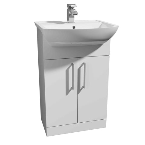 Kartell UK Pure White Toilet And Basin Suite With Vanity Unit