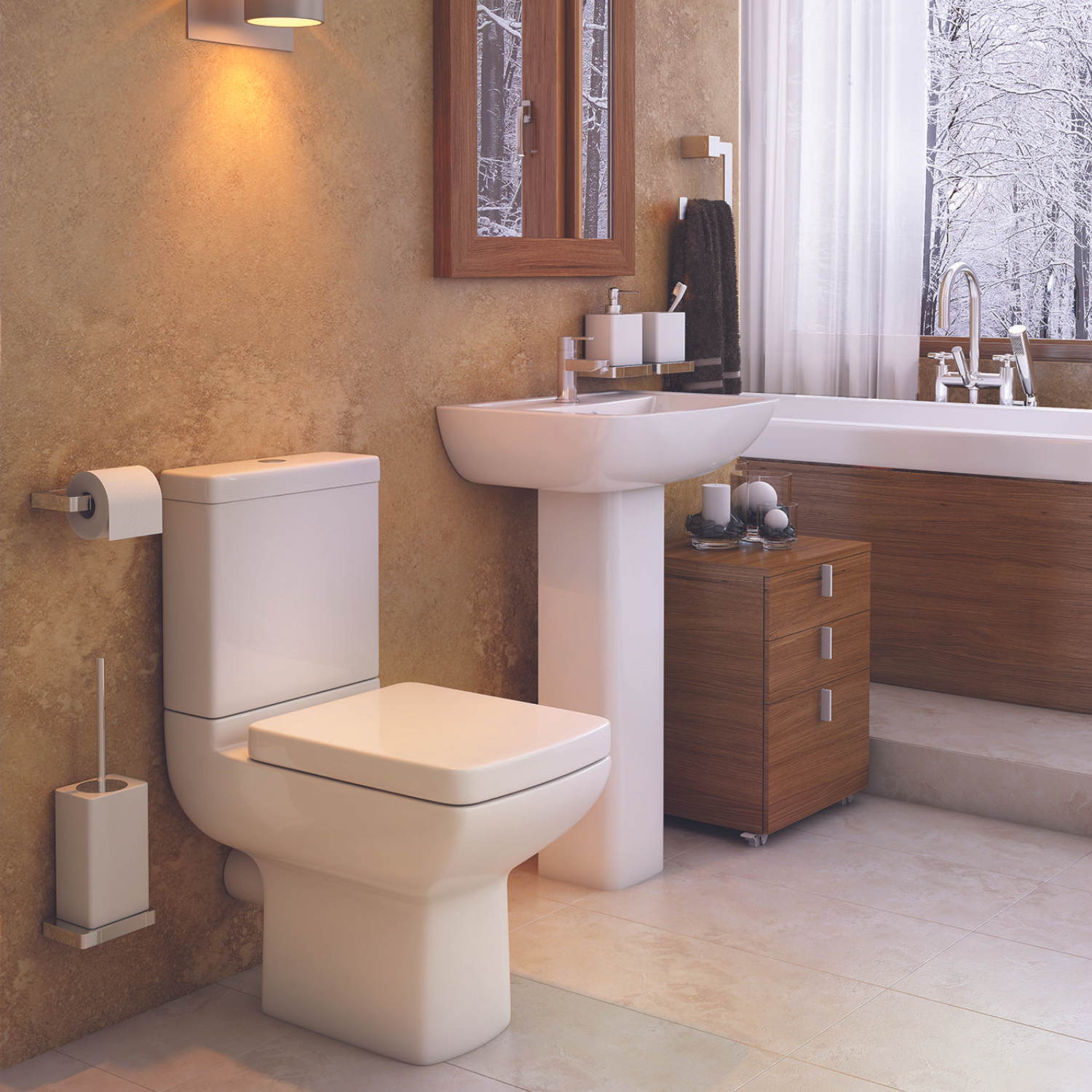 Kartell UK Pure Bathroom Suite with Coast Freestanding Bath