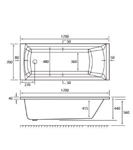 Eastbrook Rockall Bath Tub