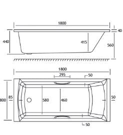 Eastbrook Rockall Twin Grip Bath Tub