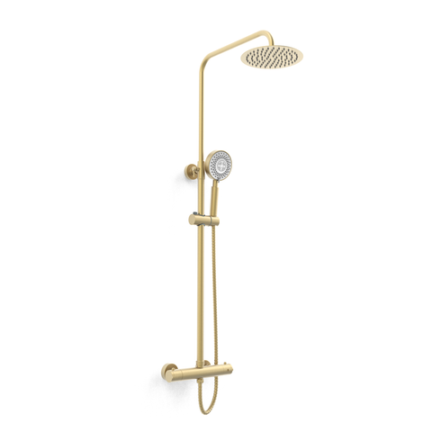 Kartell UK Kore Matt Dark Grey Shower Enclosure Suites With Vanity - Ottone Wet Room Screen in Brushed Brass