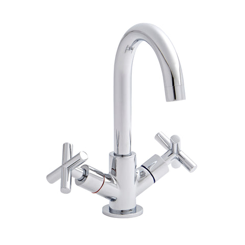Kartell UK Times Times Bath Filler, Mono Basin Mixer with Click Waste Set