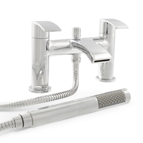 Kartell UK Curve Mini Basin and Bath Shower Mixer Set Taps