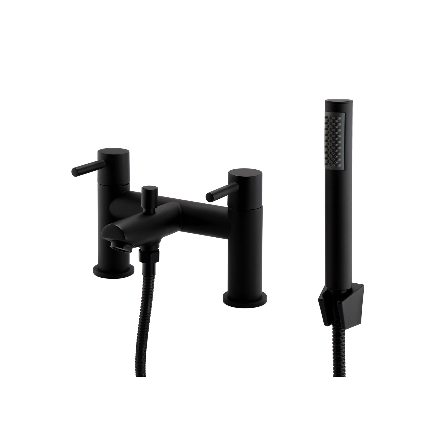 Kartell UK Nero Round Bath Shower Mixer & Mono Basin Mixer Set