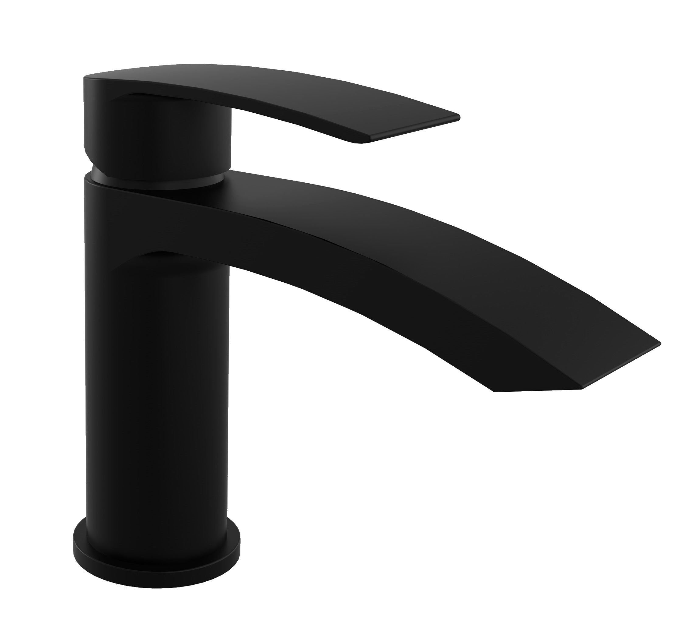 Kartell UK Nero Curve Black Bath and Basin Set Taps