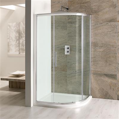 Eastbrook Volente Single Door Quad Silver Chrome Shower Enclosure