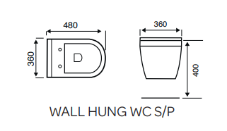 Kartell UK Style Wall Hung WC Pan Short Projection with Soft Close Seat