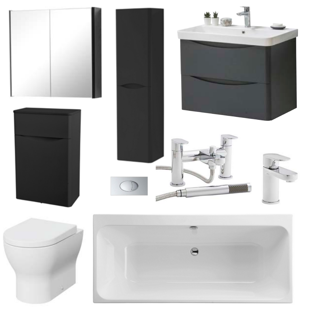 Luxury ARC Matt Graphite Grey Modern Bathroom Suite