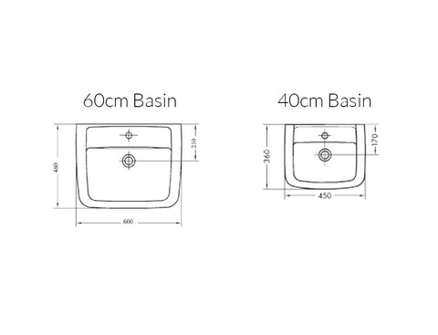 Aston Square Basin 45cm - serenebathrooms