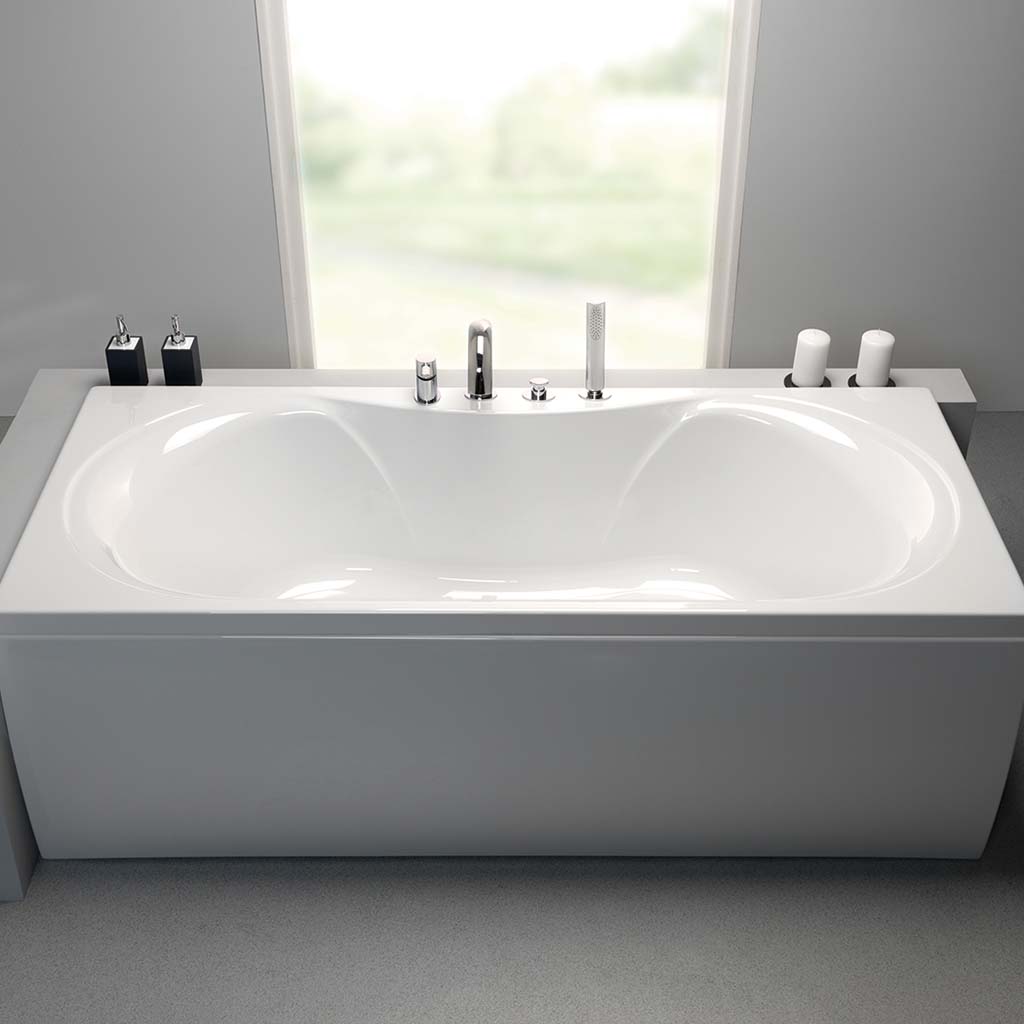 Eastbrook Arc Duo White Straight Bath - serenebathrooms