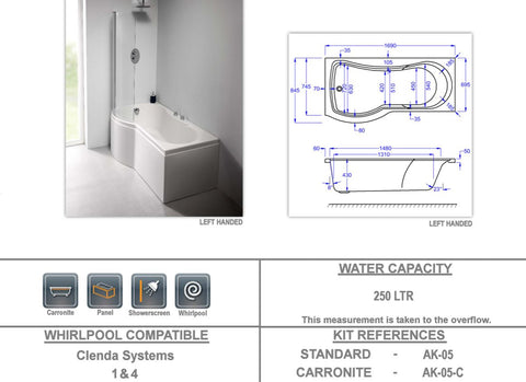 Eastbrook Arc White Showerbath - serenebathrooms