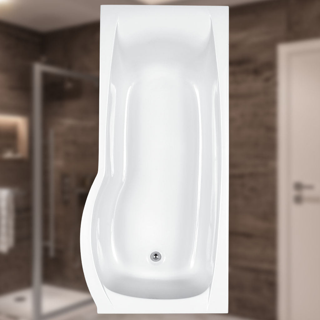 Eastbrook Axis Offset White Straight Bath - serenebathrooms