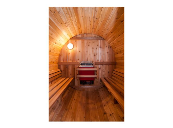 Fonteyn 6 Person Barrel Sauna 7+1 ft. | Rustic