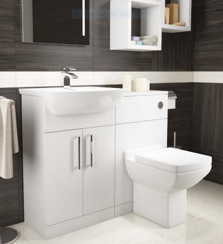 Kartell UK Pure White Toilet And Basin Suite With Vanity Unit