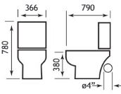 Eastbrook CHEVERNEY CORNER PAN (LOIRE CLOSE COUPLED PAN)