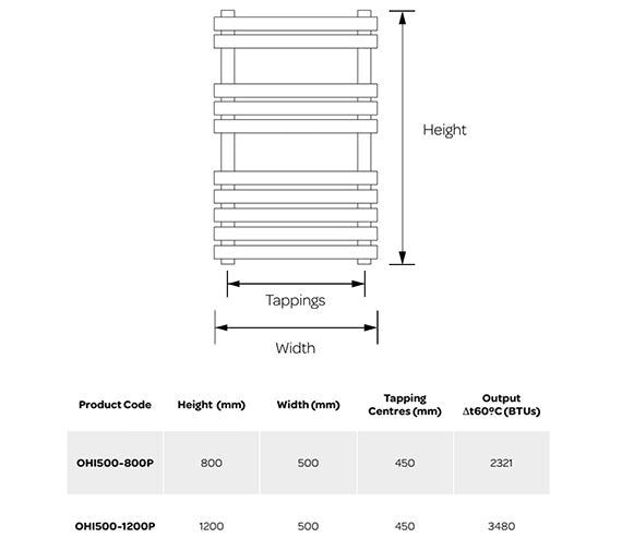 Kartell UK Ohio Stainless Steel Designer Towel Rail 500mm Wide